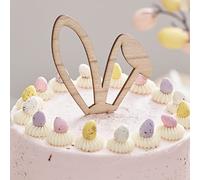 Ginger Ray Décoration de gâteau en bois avec oreilles de lapin de Pâques - 18 cm x 11 cm