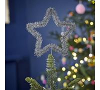 Ginger Ray- Décoration en Forme d'étoile, Christmas Silver Tinsel Tree