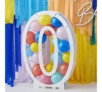 Ginger Ray - Décoration pour fête d'anniversaire en forme de chiffre 0 à remplir de ballons