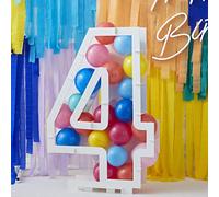 Ginger Ray - Décoration pour fête d'anniversaire en forme de chiffre 4 à remplir de ballons
