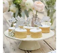 Ginger Ray Décorations de cupcakes « Team Bride » et imprimé floral sur pics en bois, décorations de gâteaux de fête de poule, paquet de 12