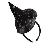 Ginger Ray Girls Black & Gold Star Witches Hat Headband for Halloween Costume Parties