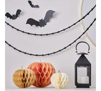 Ginger Ray- Guirlande décorative Suspendue 3m, Halloween Black Wooden Bead