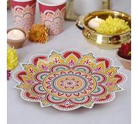 Ginger Ray Happy Diwali DW-111 Lot de 8 assiettes en carton Multicolore 27 cm