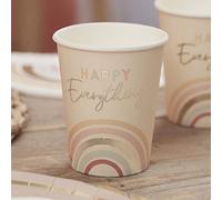 Ginger Ray Happy Everything Lot de 8 gobelets pour fête d'anniversaire Motif arc-en-ciel Pastel