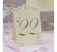 Ginger Ray Ivoire & Gold Butterfly Numéros de la Table Tente Carte - Les Mariages, fêtes, événements - Les numéros 13-24