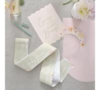 Ginger Ray- Jeu de fête prénatale Floral Measure The Bump avec Tableau de Bord et Ruban à mesurer, Pastel