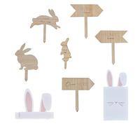 Ginger Ray- Lapin Kit de Chasse aux œufs en Bois, BU-150, Marron