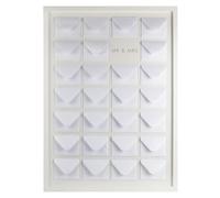 Ginger Ray Livre d'or alternatif pour mariage, cadre en bois blanc, avec 27 enveloppes et 27 cartes