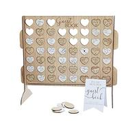 Ginger Ray Livre d'or en bois pour mariage botanique 4 rangées