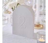 Ginger Ray- Lot de 12 numéros Blancs en Relief pour décoration de Table de Mariage