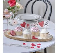Ginger Ray Lot de 12 décorations pour cupcakes de Saint-Valentin avec cœurs, tampons, enveloppes et plus encore