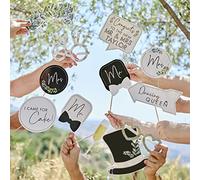 Ginger Ray Lot de 13 Accessoires de photomaton de Mariage Personnalisables, Vert, 0,1 x 23 x 27 cm, 220 g
