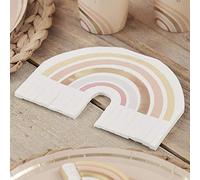 Ginger Ray Lot de 16 serviettes à franges arc-en-ciel en feuille d'or