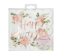 Ginger Ray Lot de 16 serviettes de table en papier avec motif floral - Or rose