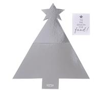 Ginger Ray Lot de 16 serviettes de table en papier Motif houx de Noël Argenté, 33CM