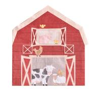 Ginger Ray Lot de 16 serviettes en papier écologiques en forme de grange sur le thème de la ferme - Rouge