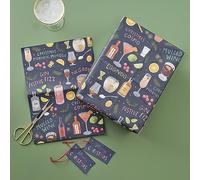 Ginger Ray Lot de 2 feuilles de papier et 4 étiquettes cadeaux pour cocktails de Noël