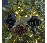 Ginger Ray Lot de 3 décorations à Suspendre pour Sapin de Noël en nid d'abeille