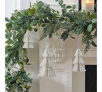 Ginger Ray Lot de 3 décorations de Noël à Suspendre en Papier nid d'abeille Blanc