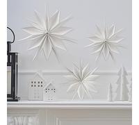 Ginger Ray- Lot de 3 décorations, Hanging Paper Star Christmas