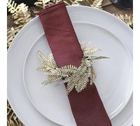 Ginger Ray Lot de 4 Ronds de Serviette de Table en Forme de fougère dorée, Gold