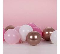 Ginger Ray Lot de 40 ballons de décoration de fête en or rose et rose de 12,7 cm, or rose, chrome, rose