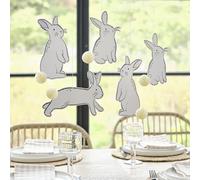 Ginger Ray Lot de 5 décorations à Suspendre en Forme de Lapin de Pâques avec queues en nid d'abeille
