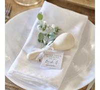 Ginger Ray Lot de 5 maracas en bois avec ruban ivoire et cartes - Favours de table de mariage