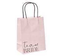 Ginger Ray- Lot de 5 Sacs de fête pour Cadeaux, Pois, Team Bride Hen Party, Rose, 5 Count (Pack of 1)