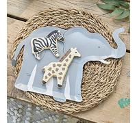 Ginger Ray Lot de 8 assiettes en carton écologiques en forme d'éléphant, multicolore