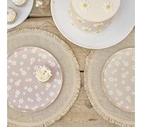 Ginger Ray Lot de 8 assiettes en carton imprimées de marguerites, pastel