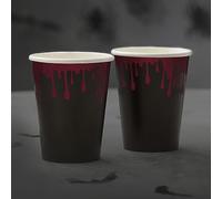Ginger Ray- Lot de 8 gobelets en Papier d'aluminium, Halloween Blood Drip Splatter, Rouge