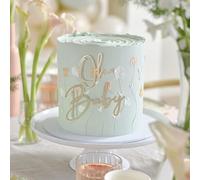 Ginger Ray métal doré « Oh Baby » Décoration de gâteau pour fête prénatale, Doré