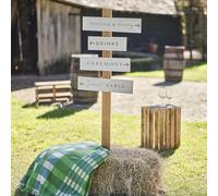 Ginger Ray bois avec 4 panneaux blancs et flèches, décoration de fête de mariage, Neutral