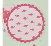 Ginger Ray Party Like a Dinosaur Pink Paper Plate with Spikes-8 Pack