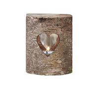 Ginger Ray- Photophores de Mariage Country Rustique, Natural Wood & Glass with Heart, Marron