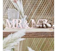 Ginger Ray- Plaque de décoration de Table, Rose Gold Acrylic Mr and Mrs
