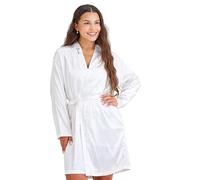 Ginger Ray Robe de chambre en satin blanc brodée « Bride » pour enterrement de vie de jeune fille