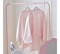 Ginger Ray Robe en satin rose avec détails brodés pour les yeux endormis pour filles de 7 à 9 ans