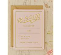 Ginger Ray Rose Pastel & Gold déjoué RSVP Mariage Cartes/Invitations x 10 - Pastel Perfection