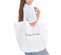 Ginger Ray Sac fourre-tout brodé en tissu blanc « Team Bride » pour enterrement de vie de jeune fille 55 cm x 72 cm