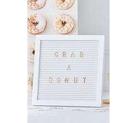 Ginger Ray Tableau perforé blanc avec lettres dorées pour fêtes de mariage 170 caractères, Montage mural