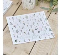 Ginger Ray Team Bride Lot de 16 serviettes de table en papier avec imprimé floral pour enterrement de vie de jeune fille