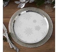 Ginger Ray TIS-603 Assiettes en carton de Noël Argenté