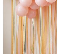 Ginger Ray- Toile de Fond 110 m, Gold Foil and Peach Paper Streamer Party