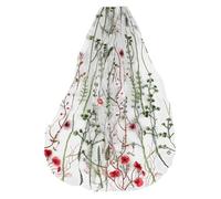 Ginger Ray Double Layered Embroidered Floral Veil with Hair Comb Attach for the Bride to Be Hen Party Wearable 60cm, À fleur, Multicoloured