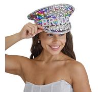 Ginger RayCasquette Baker Boy « Bride » ornée de paillettes arc-en-ciel et de fausses perles pour fête de poule