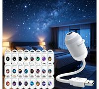 GINGER TECH Projecteur de veilleuse holographique HD Smart Dynamic 5D, plug and play, réglable à 360°, alimentation USB, planétarium ciel étoilé, cadeau pour enfants