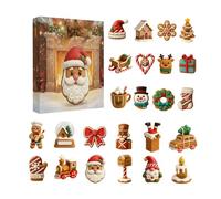 Gingerbread Advent Calendars 2025, 24 Days Christmas Countdown Advent Calendars with 2D Acrylic Christmas Ornament for Adults Kids